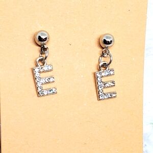 7/$10 E Initial Earrings, New